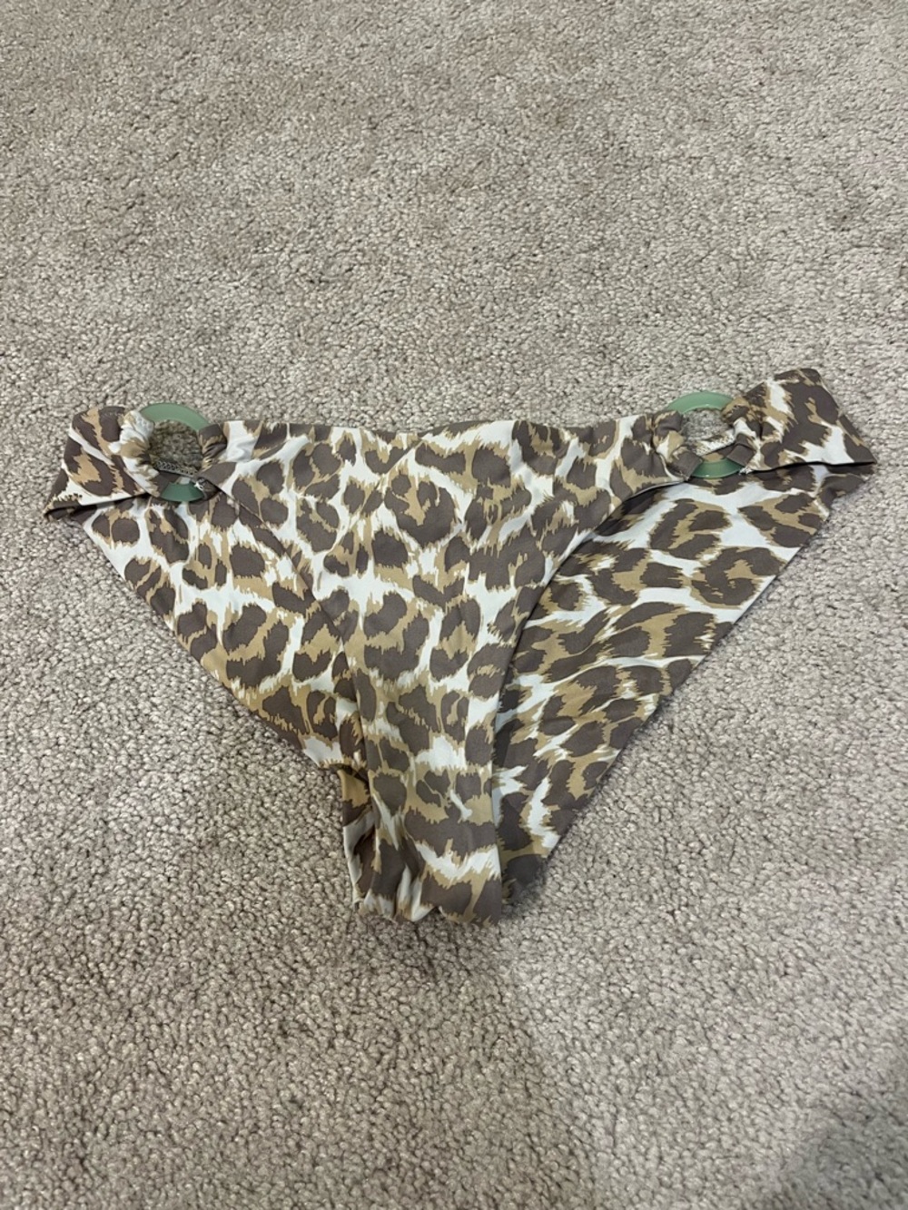 Aerie Leopard-Print Cheeky Swim Bottoms with Side Rings